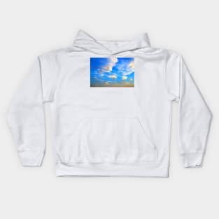 Blue sky with many little clouds during sunset Kids Hoodie